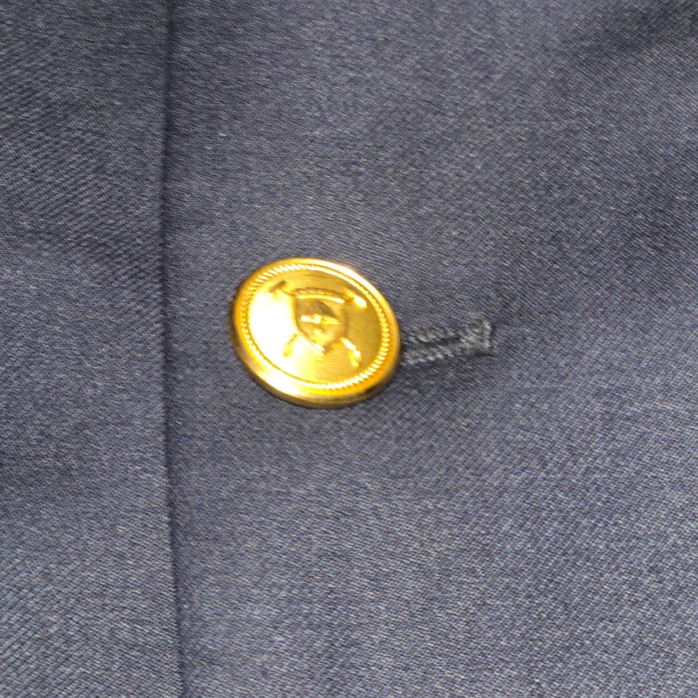 Lauren Ralph Lauren Blazer Mens 42L Navy Blue Wool Gold Crest Button Jacket - Picture 3 of 14